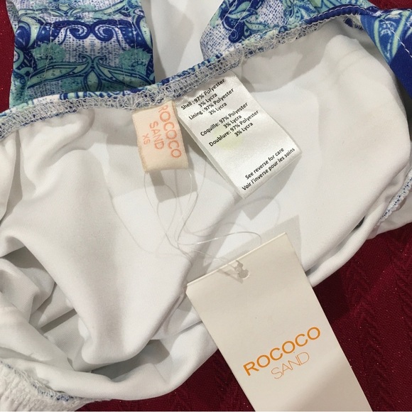 Rococo Women’s XS Paisley One Piece Halter Swimwear Swimsuit Blue Sexy New - Picture 5 of 6